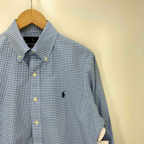 ラルフローレン RALPH LAUREN CLASSIC FIT 100% COTTON STRETCH ポニー 刺繍 ギンガム チェック L/S ボタンダウン シャツ メンズ import:S