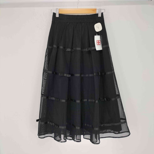 トッコクローゼット tocco closet デコレーションリボンメッシュタックフレアスカート レディース JPN:M
