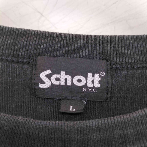 ショットブロス SCHOTT BROS. ロゴ刺繍 クルーネック半袖Tシャツ メンズ L