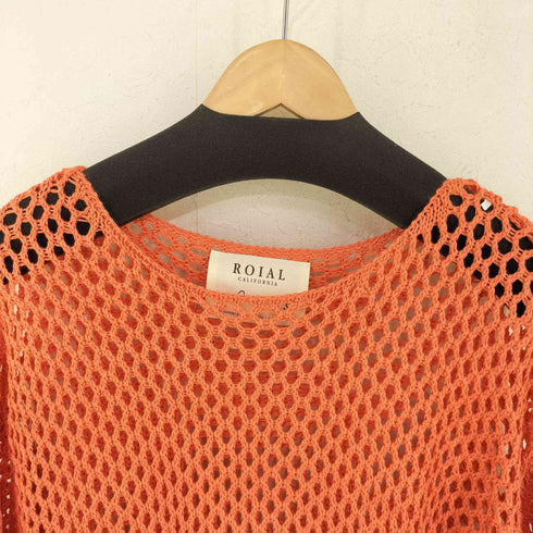 ロイアル roial KNIT リラックスサイジングメッシュクルーネックニット レディース import:S SMALL