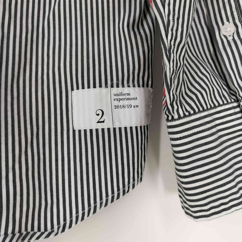 ユニフォームエクスペリメント uniform experiment 2WAY STRIPE REGULAR COLLAR SHIRT ストライプ レギュラーカラー シャツ メンズ JPN:2