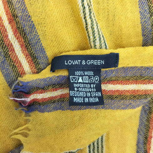 LOVAT & GREEN ウール ストライプ柄 フリンジ ストール マフラー レディース