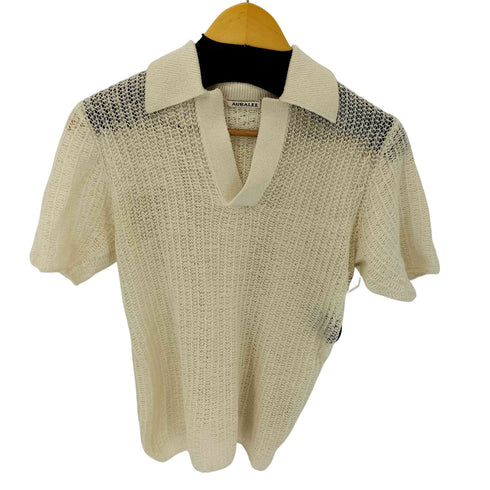 オーラリー AURALEE 23SS BRUSHED COTTON WOOL RIB KNIT SKIPPER POLO メンズ JPN:2