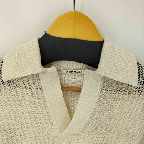 オーラリー AURALEE 23SS BRUSHED COTTON WOOL RIB KNIT SKIPPER POLO メンズ JPN:2