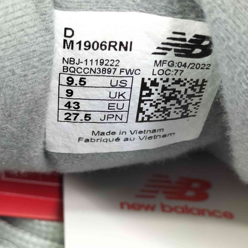 ニューバランス NEW BALANCE 1906R N.HOOLYWOOD x Invincible Grey SWAN メンズ JPN:27.5