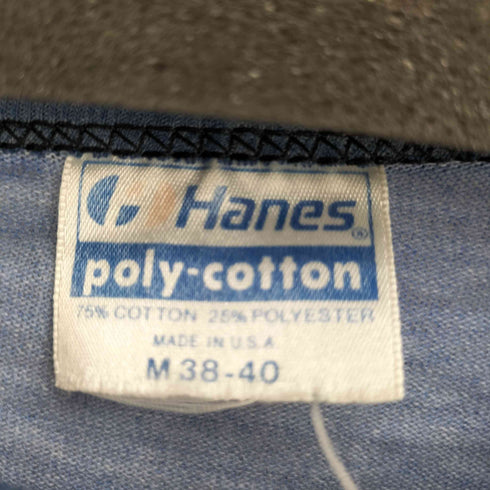 ヘインズ Hanes 90S-00S USA製 Poiy-cotton 半袖 リンガーTシャツ メンズ import:M