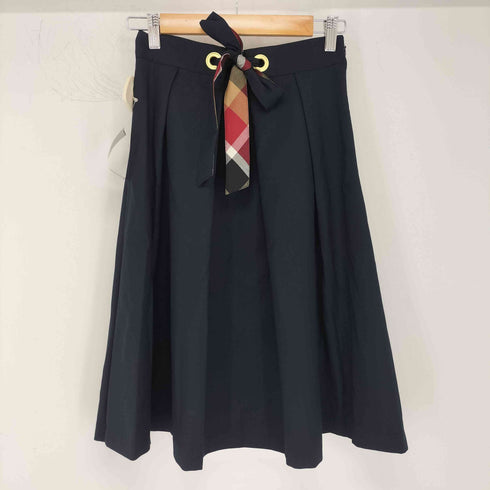 ブルーレーベルクレストブリッジ BLUE LABEL CRESTBRIDGE フロントリボン プリーツスカート レディース JPN:36