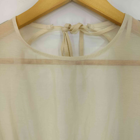 ザラ ZARA エクリュ背中あきシースルーニットワンピース レディース import:S
