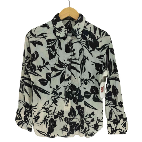 エトロ ETRO イタリア製 ハイビスカス 花柄 総柄 シェイプ L/S シャツ レディース EUR:44