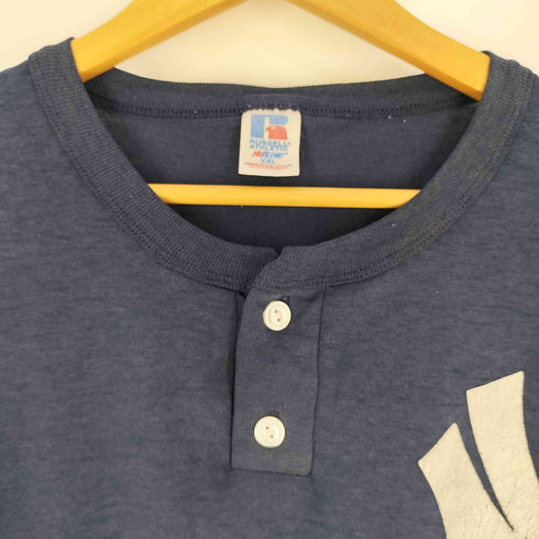 ラッセルアスレチック RUSSELL ATHLETIC 90-00s NUBLEND MLBチームロゴプリント ヘンリーネック Tシャツ メンズ XXL