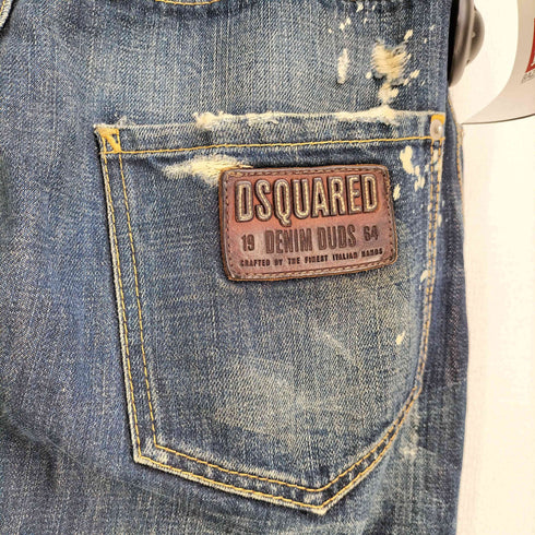 ディースクエアード DSQUARED2 クラッシュ ペイント加工 立体裁断 バイカーデニムパンツ メンズ 46