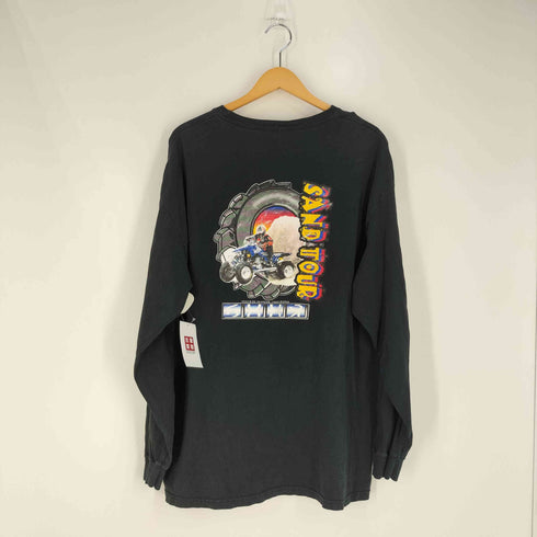 ヘインズ Hanes 00s BEEFY-T 2枚タグ 03-04 SAND TOUR モータスポーツ ファイヤーパターン プリント ロングスリーブTシャツ メンズ import:XL