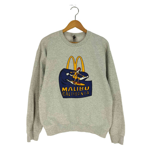 ギルダン GILDAN MALIBU CALIFORNIA ショップ プリント クルーネックスウェット メンズ import:M