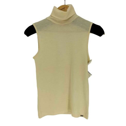 マックスマーラ MAX MARA イタリア製 MM ロゴ タートルネック シルク混 ノースリーブ ニット カットソー レディース import:M