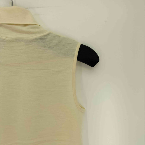 マックスマーラ MAX MARA イタリア製 MM ロゴ タートルネック シルク混 ノースリーブ ニット カットソー レディース import:M