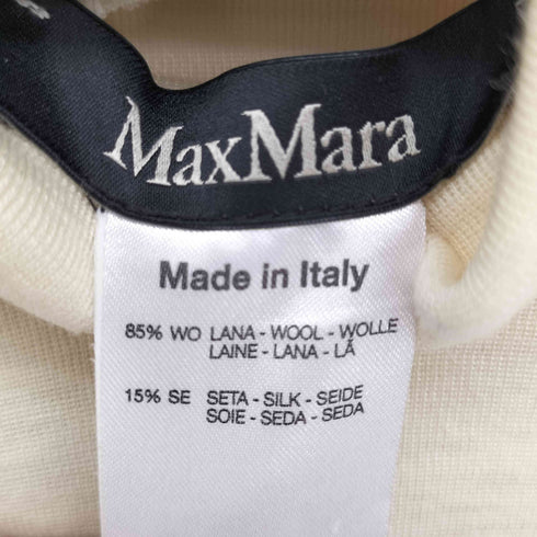 マックスマーラ MAX MARA イタリア製 MM ロゴ タートルネック シルク混 ノースリーブ ニット カットソー レディース import:M