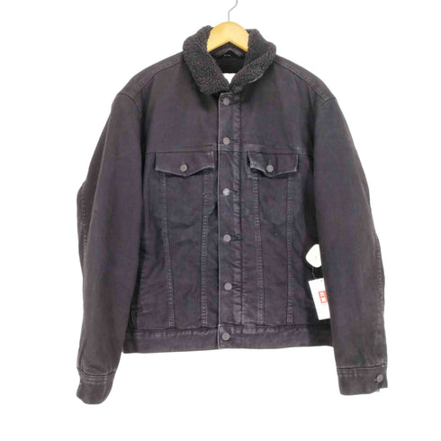 エイチアンドエム H&M ブラックデニムボアジャケット メンズ L