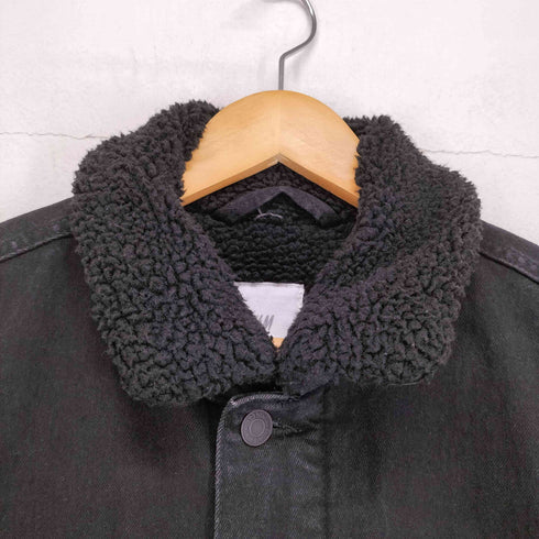 エイチアンドエム H&M ブラックデニムボアジャケット メンズ L