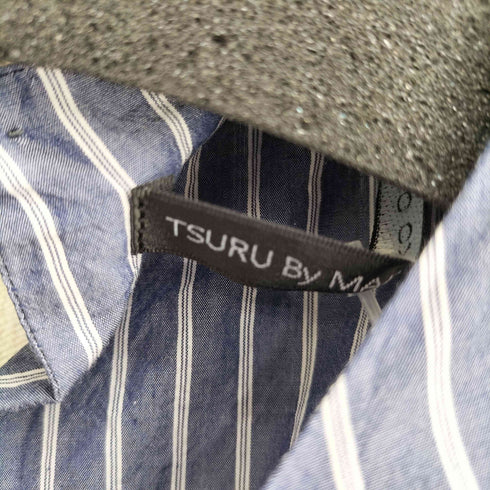 ツルバイマリコオイカワ Tsuru by Mariko Oikawa Noelle ショルダーリボン ストライプノースリーブ ペプラムブラウス レディース FREE