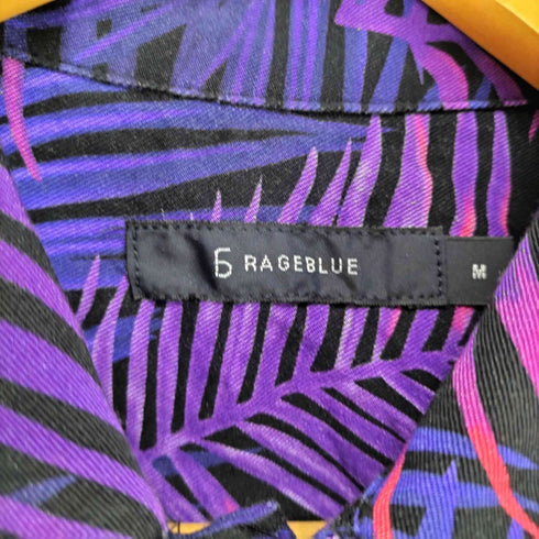 レイジブルー RAGEBLUE ボタニカル柄レーヨンアロハシャツ メンズ M