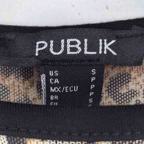 PUBLIK レオパード柄シアートップス レディース JPN:S