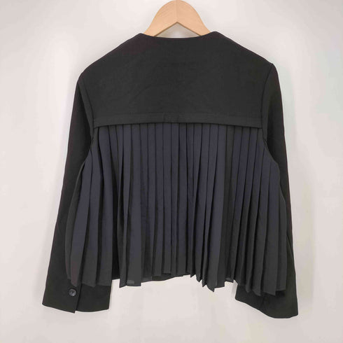 ザラ ZARA BACK TUCK JACKET バックタック ノーカラー ジャケット レディース import:M