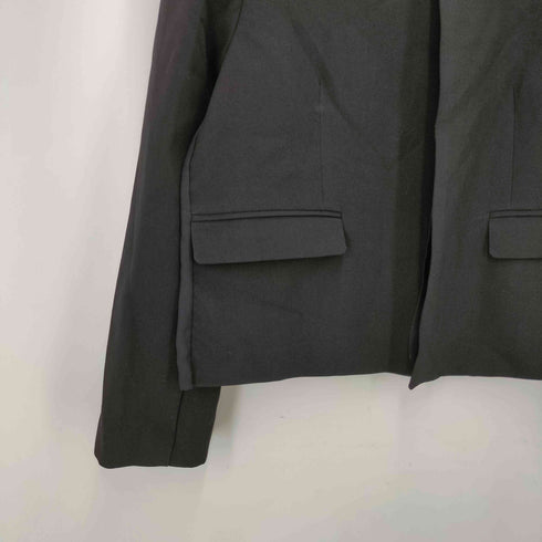 ザラ ZARA BACK TUCK JACKET バックタック ノーカラー ジャケット レディース import:M