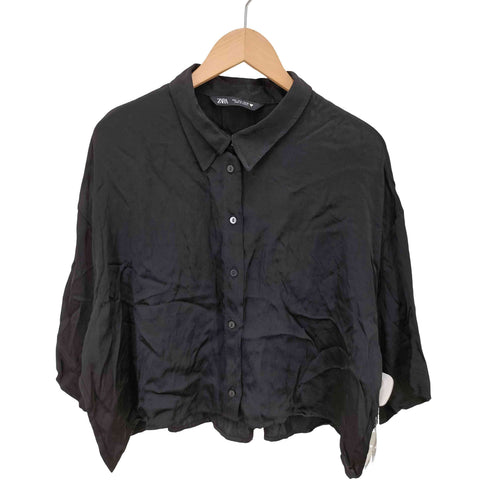 ザラ ZARA CROPPED S/S SHIRT クロップド S/S シャツ レディース import:L