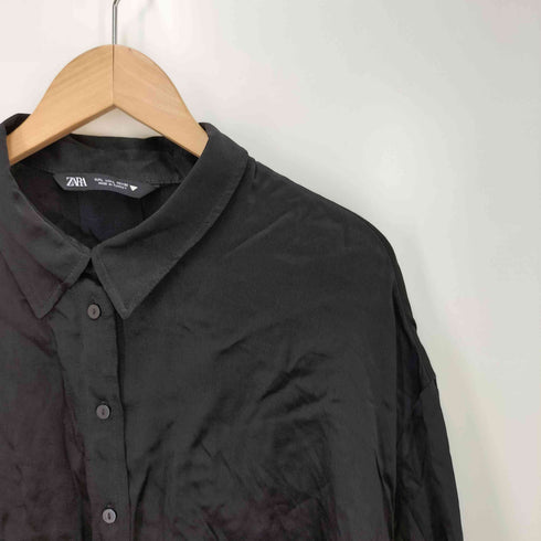 ザラ ZARA CROPPED S/S SHIRT クロップド S/S シャツ レディース import:L