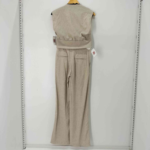 ザラ ZARA セットアップ リネン混ノースリーブトップス スラックス レディース S