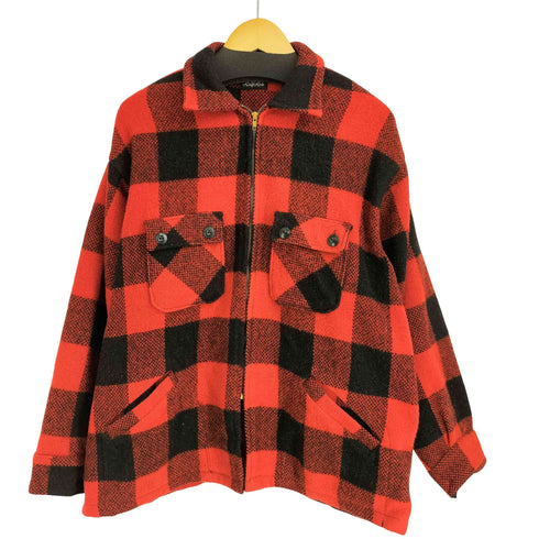 King Kole 50S-60S 棒TALON-ZIP バッファローチェック ネル シャツ ジャケット メンズ