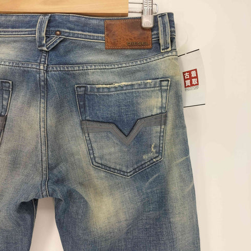 ディーゼル DIESEL LARKEE WASH 008F5 Blue Eyecons 2010/2 Edition 革パッチ 5ポケット ボタンフライ ローライズ ストレート デニム パンツ メンズ W30 L32