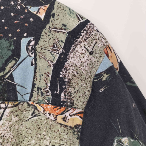 ザラ ZARA RELAXED FIT コットン 総柄 シャツ メンズ import:L
