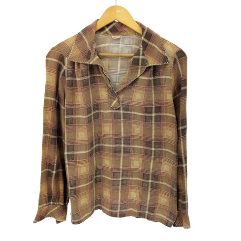 ジェーシーペニー JC Penney 60-70S オンブレチェックハーフプルオーバー メンズ
