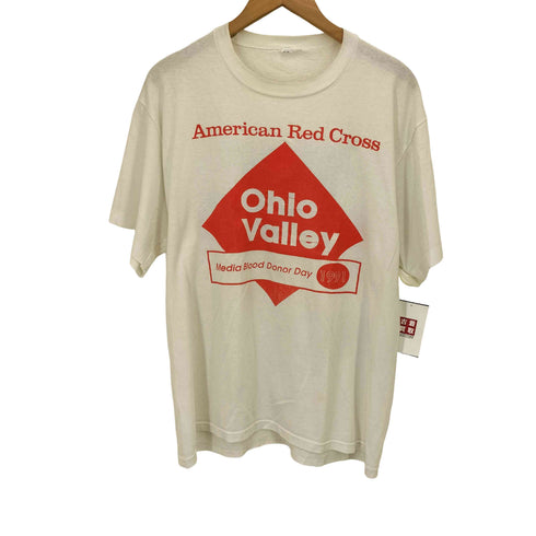90S 企業ロゴ プリント クルーネック Tシャツ メンズ