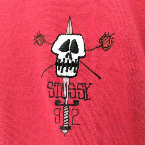 ステューシー Stussy 90S 1992 MADE IN USA 黒タグ R無し フロント刺繍 S/S Tシャツ メンズ JPN:L