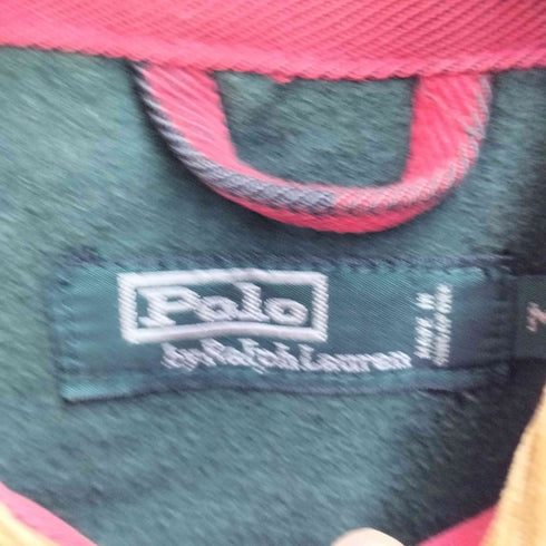 ポロバイラルフローレン Polo by RALPH LAUREN 80-90S 緑タグ 襟コーデュロイ 裏地フリース ガチャポケ チェック ハンティング ジャケット ユニセックス メンズ import:M