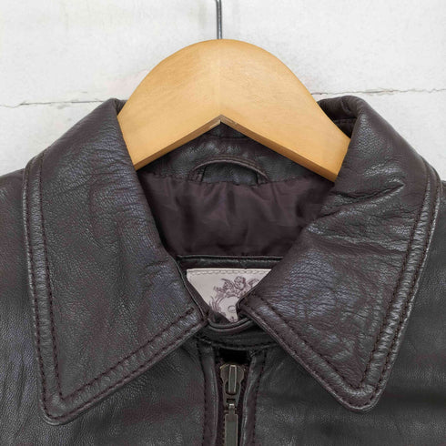 ザラ ZARA CUERO LEATHER ジップアップレザージャケット レディース import:M