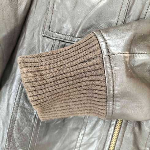 ザラ ZARA CUERO LEATHER ジップアップレザージャケット レディース import:M