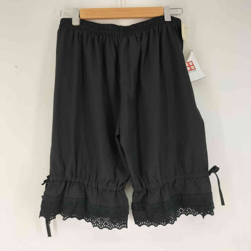 サイドリボンカットワークポリクロップドパンツ レディース FREE