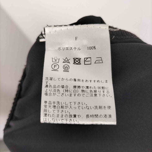 サイドリボンカットワークポリクロップドパンツ レディース FREE