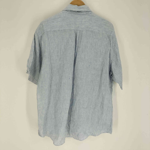 ブルックスブラザーズ 346 BROOKS BROTHERS 麻 リネン ストライプ B.D S/S オックスフォード シャツ メンズ import:L