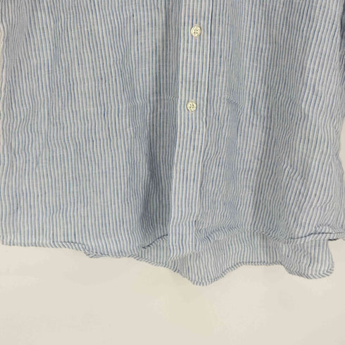 ブルックスブラザーズ 346 BROOKS BROTHERS 麻 リネン ストライプ B.D S/S オックスフォード シャツ メンズ import:L