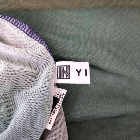 YINYOU グラデーション マルチカラー シースルー ロングスリーブ Tシャツ レディース S