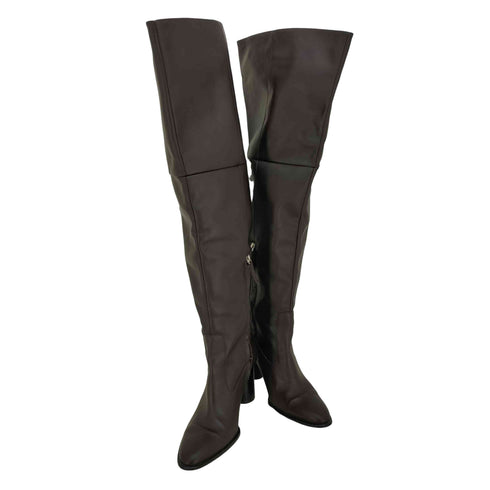 ザラ ZARA Leather Heeled Over-the-knee Boots ニーハイ ブーツ レディース 26