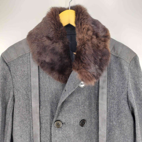 KOHSHIN SATOH 襟フェイクファーダブルコート メンズ