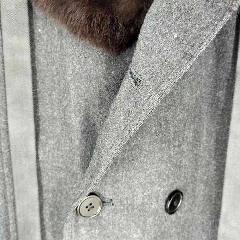 KOHSHIN SATOH 襟フェイクファーダブルコート メンズ