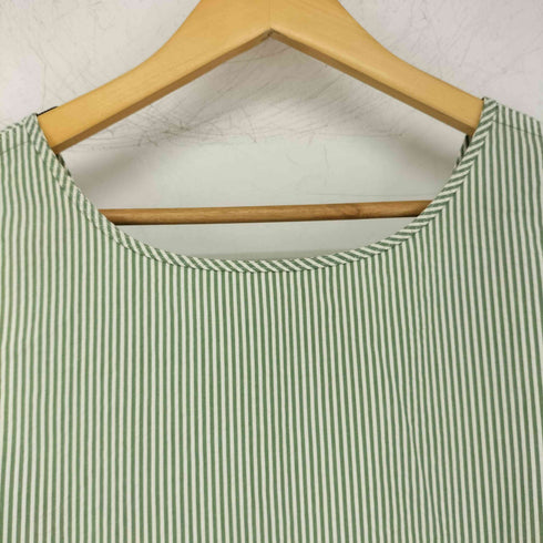 メゾンキツネ MAISON KITSUNE 3WAY ストライプシアサッカーノースリーブトップス 台形スカート レディース 36