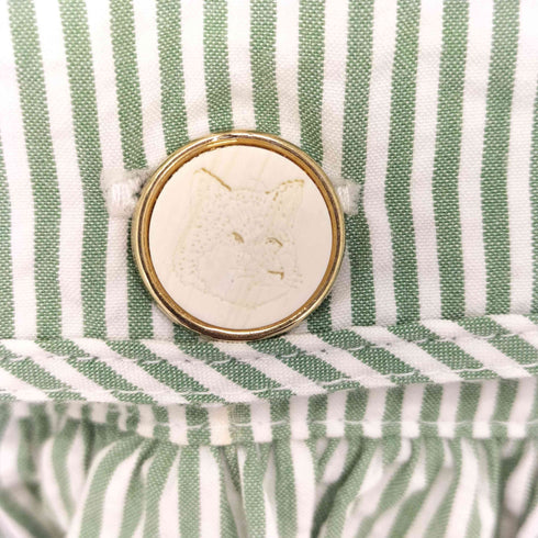 メゾンキツネ MAISON KITSUNE 3WAY ストライプシアサッカーノースリーブトップス 台形スカート レディース 36