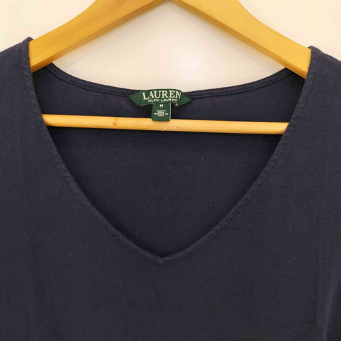 ローレンラルフローレン LAUREN RALPH LAUREN コットン VネックTシャツ レディース import:M